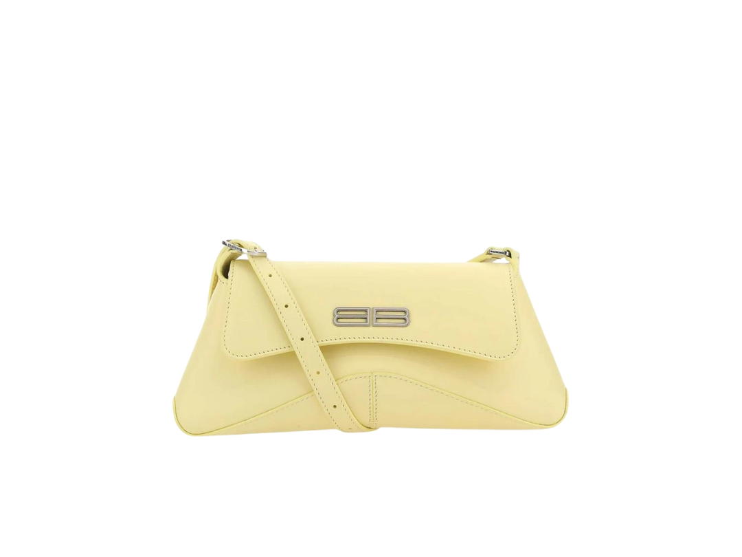 Balenciaga Balenciaga XX Small Flap Tote Bag In Calfskin Leather With Silver Hardware Yellow