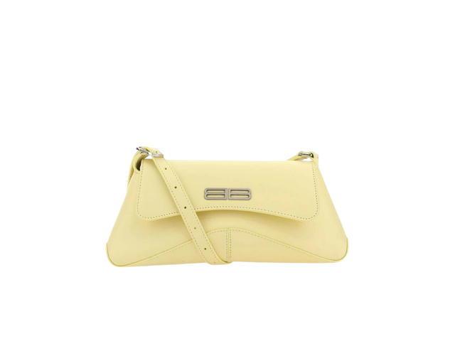 Balenciaga Balenciaga XX Small Flap Tote Bag In Calfskin Leather With Silver Hardware Yellow - view 1
