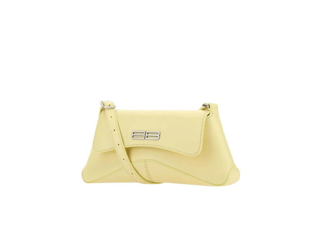 Balenciaga Balenciaga XX Small Flap Tote Bag In Calfskin Leather With Silver Hardware Yellow - view 2