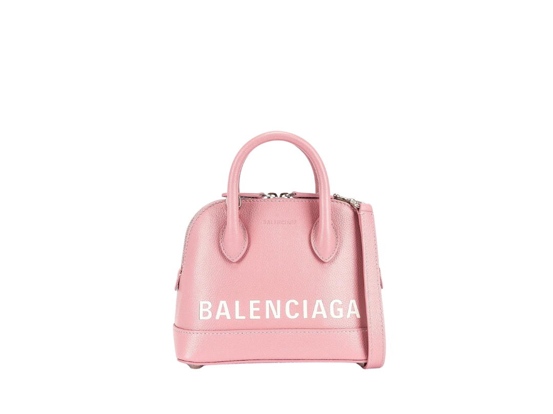 Balenciaga Balenciaga XXS Ville Top Handle Bag In Dragee White Calfskin Leather With Silver-Toned Hardware