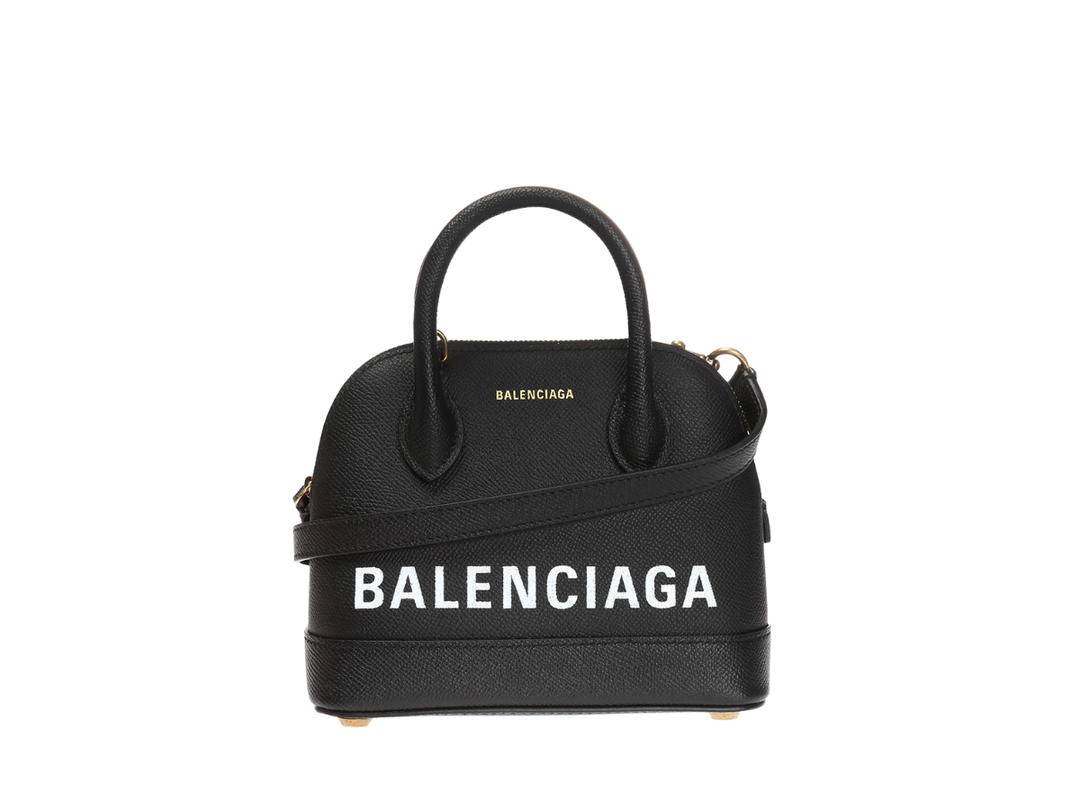 Balenciaga Balenciaga XXS Ville Top Handle Bag In Grained Calfskin Leather With Gold-Toned Hardware Black