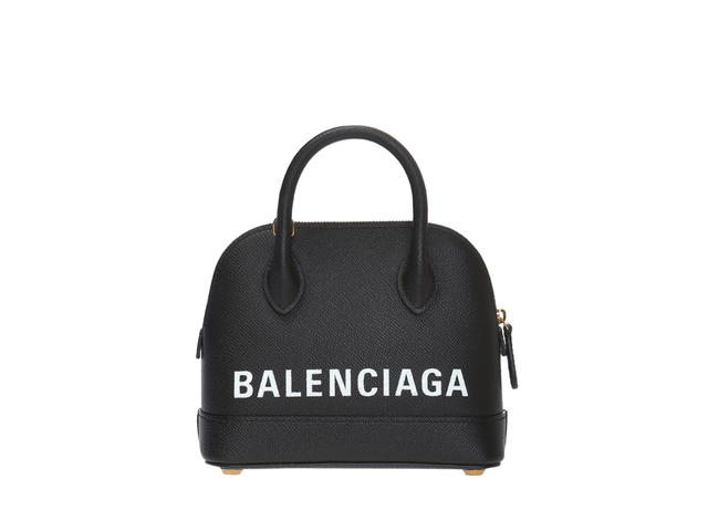 Balenciaga Balenciaga XXS Ville Top Handle Bag In Grained Calfskin Leather With Gold-Toned Hardware Black - view 2