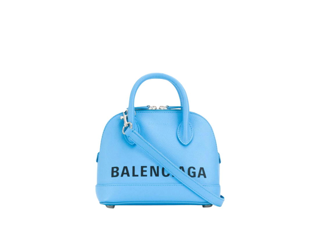 Balenciaga Balenciaga XXS Ville Top Handle Bag In Light Blue Leather With Silver-Tone Hardware