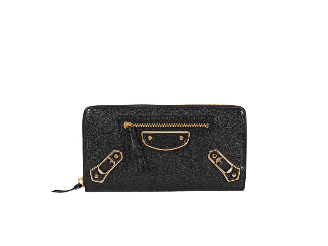 Balenciaga Balenciaga Zippy Long Wallet Black Gold Hardware