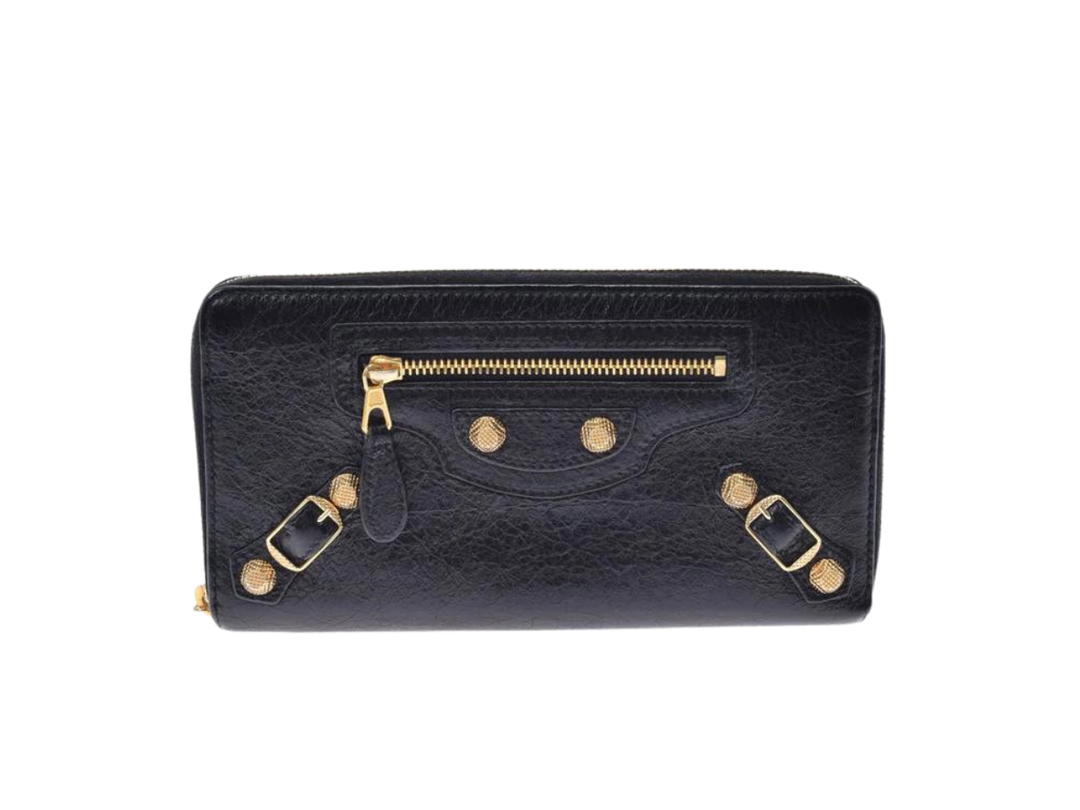 Balenciaga Balenciaga Zippy Long Wallet In Calfskin With Gold Hardware Black