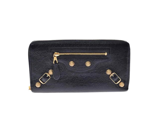 Balenciaga Balenciaga Zippy Long Wallet In Calfskin With Gold Hardware Black - view 1
