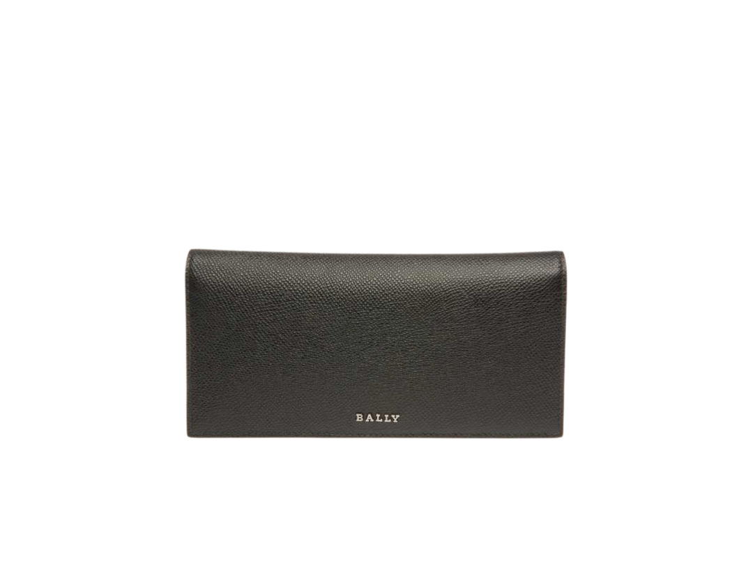Bally Bally Continental Wallet In Baliro Leather With Ruthenium Metal Black Blue