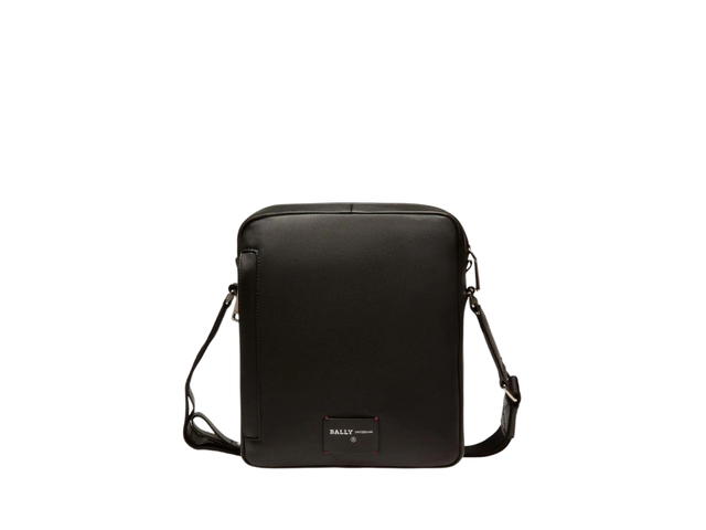 Bally Bally Holm Leather Cross-body Bag In Bovine Leather With Red Stripe Black - view 2