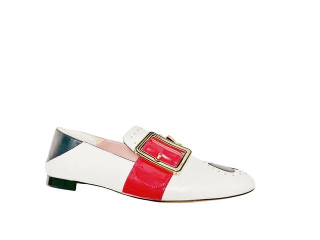 Bally Bally Limited Edition Janelle Poker Loafers In Calf Leather Off-White Red And Black - view 1