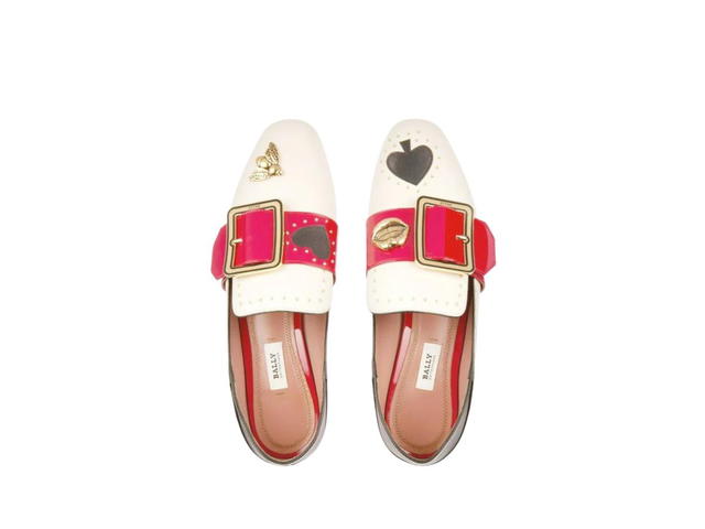 Bally Bally Limited Edition Janelle Poker Loafers In Calf Leather Off-White Red And Black - view 2