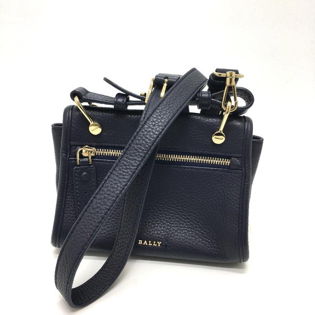 Bally BALLY logo 2WAY Shoulder Bag Leather Navy - view 1
