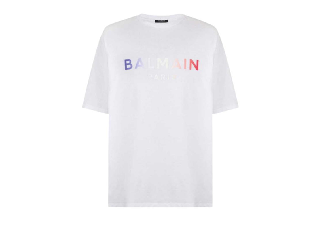 Balmain Balmain Cotton T-Shirt With Balmain Logo White