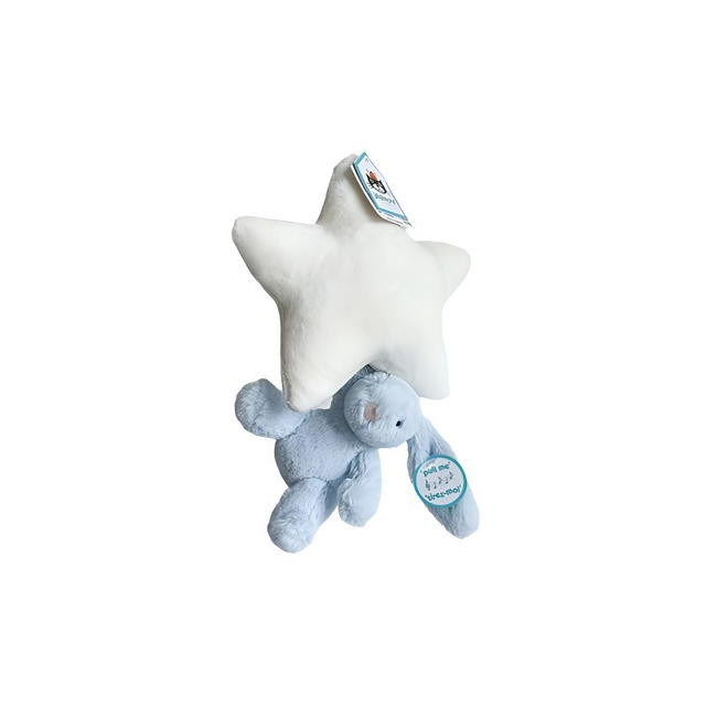 Jellycat Jellycat Bashful Blue Bunny Star Musical Pull Stuffed Animal - view 1