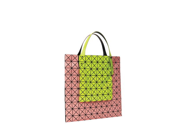 Issey Miyake Bao Bao Issey Miyake Two-Tone Geometric Panelled Tote Bag Coral Yellow Prism Kangaroo - view 2