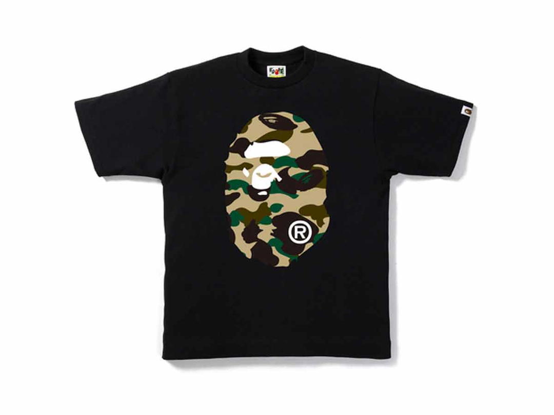 Bape BAPE 1st Camo Big Ape Head Tee Black/Yellow