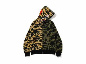 Buy BAPE 1st Camo Half Shark Full Zip Hoodie Green/Yellow at Sasom – Authentic and Ready to Ship