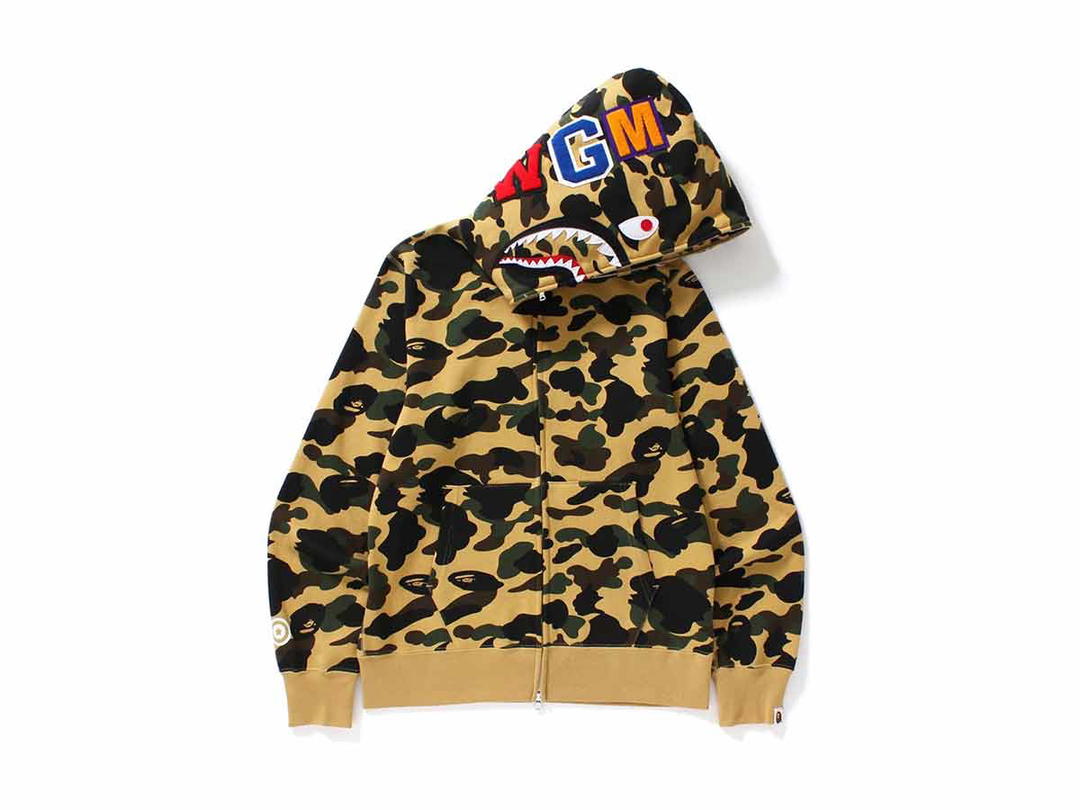 Bape BAPE 1st Camo Shark Full Zip Hoodie Yellow