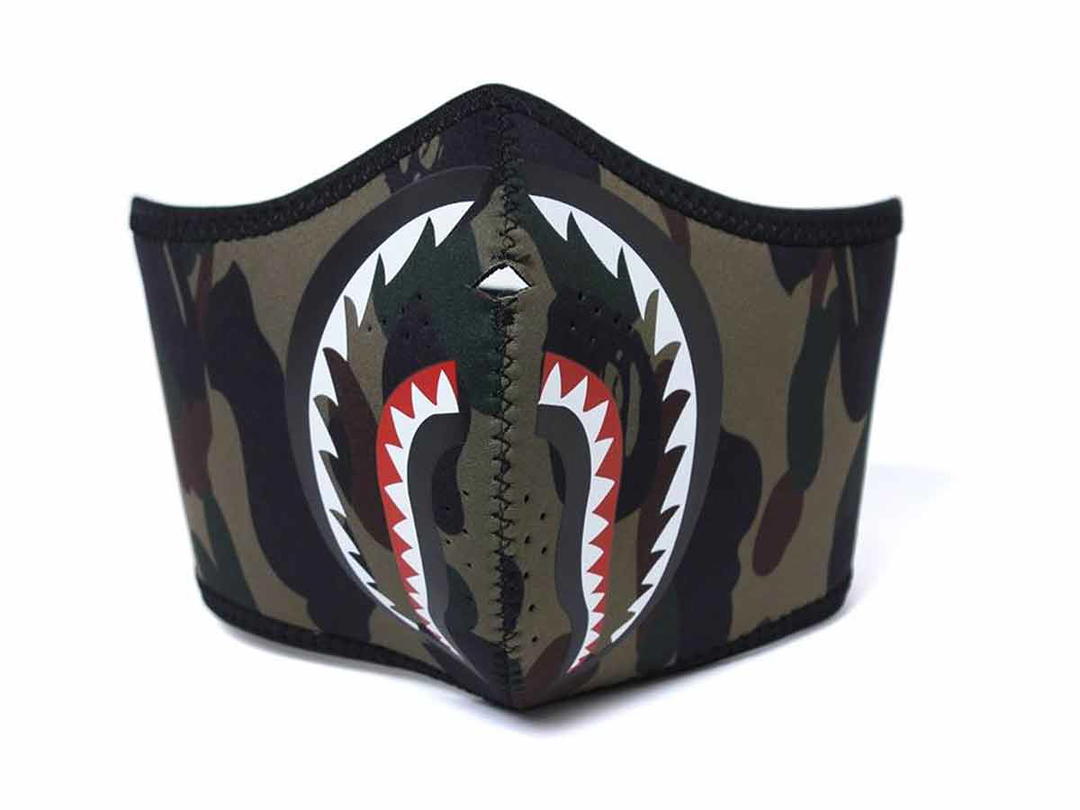 Bape BAPE 1st Camo Shark Neoprene Mask Green