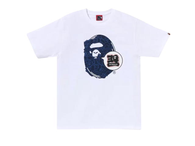 Bape BAPE 30th Anniversary Ape Head Tee White Navy - view 1