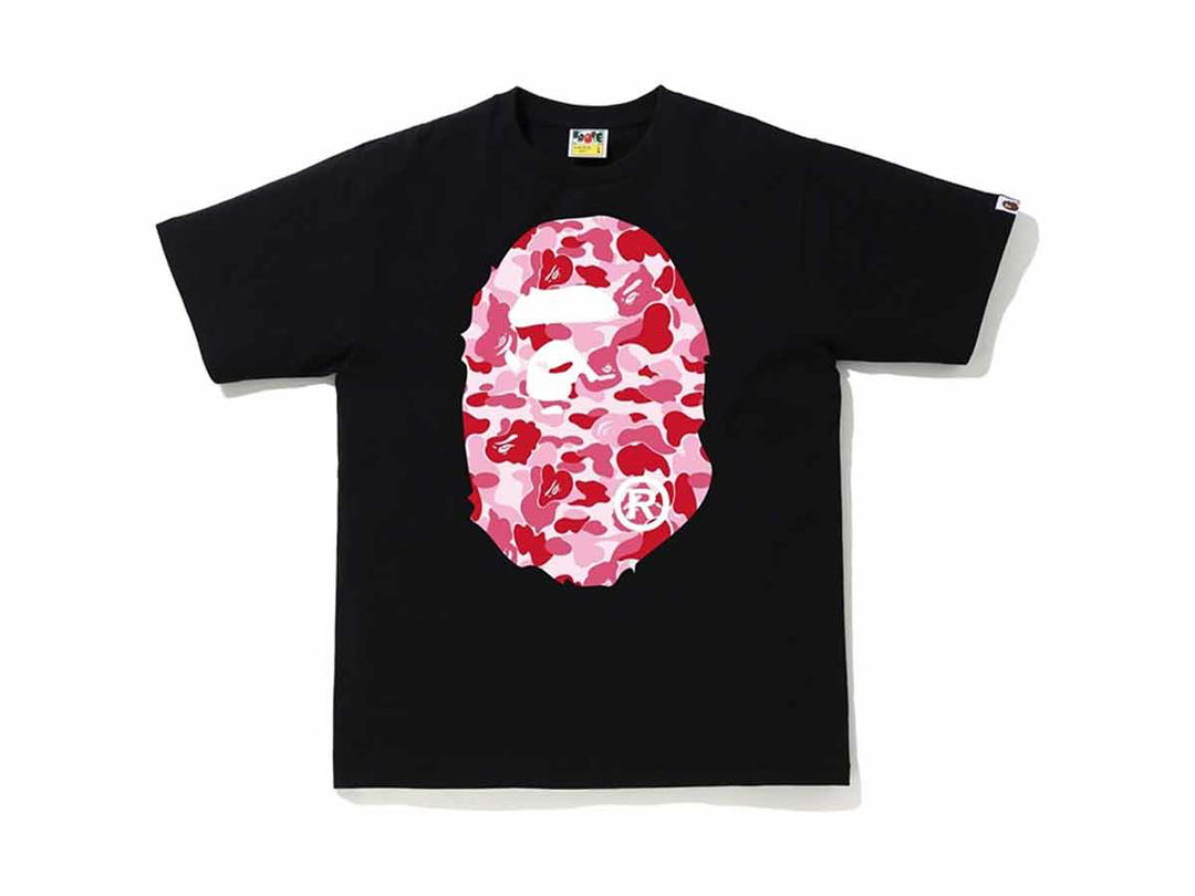Bape BAPE ABC Camo Big Ape Head Tee Black/Pink