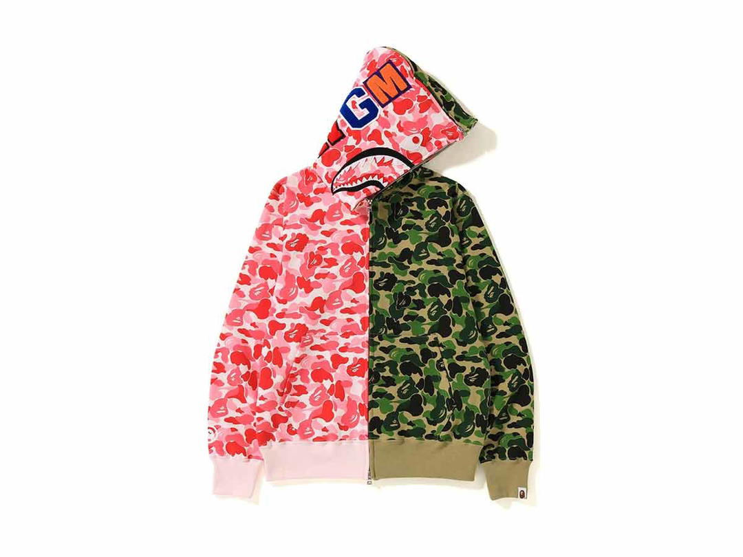 Bape BAPE ABC Separate Shark Full Zip Hoodie Pink/Green