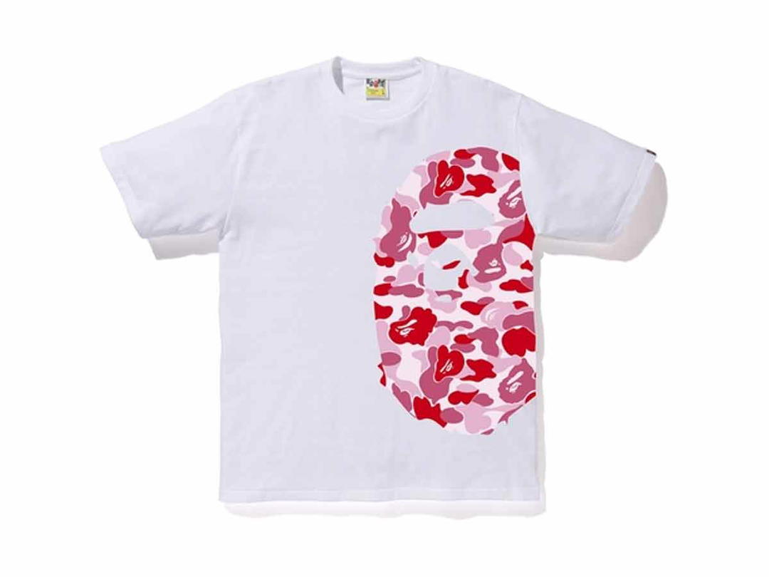 Bape BAPE ABC Side Big Ape Head Tee White/Pink