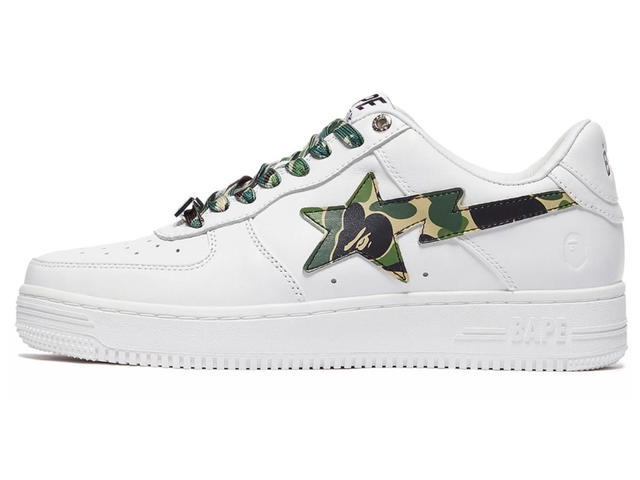 Bape A Bathing Ape Bape Sta Low White ABC Camo Green - view 2