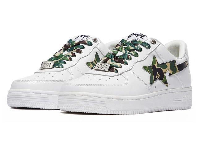 Bape A Bathing Ape Bape Sta Low White ABC Camo Green - view 3