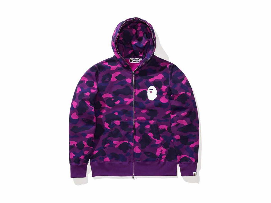Bape BAPE Camo Full Zip Hoodie Purple