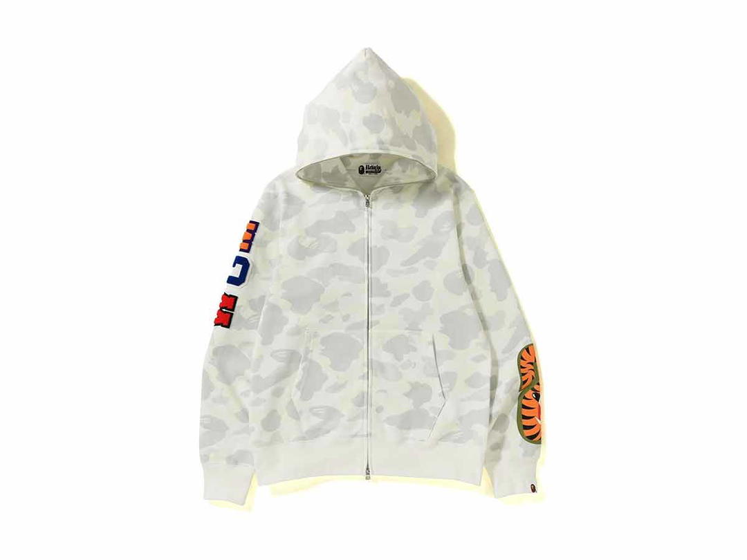 Bape BAPE City Camo Embroidery Shark Full Zip Hoodie White