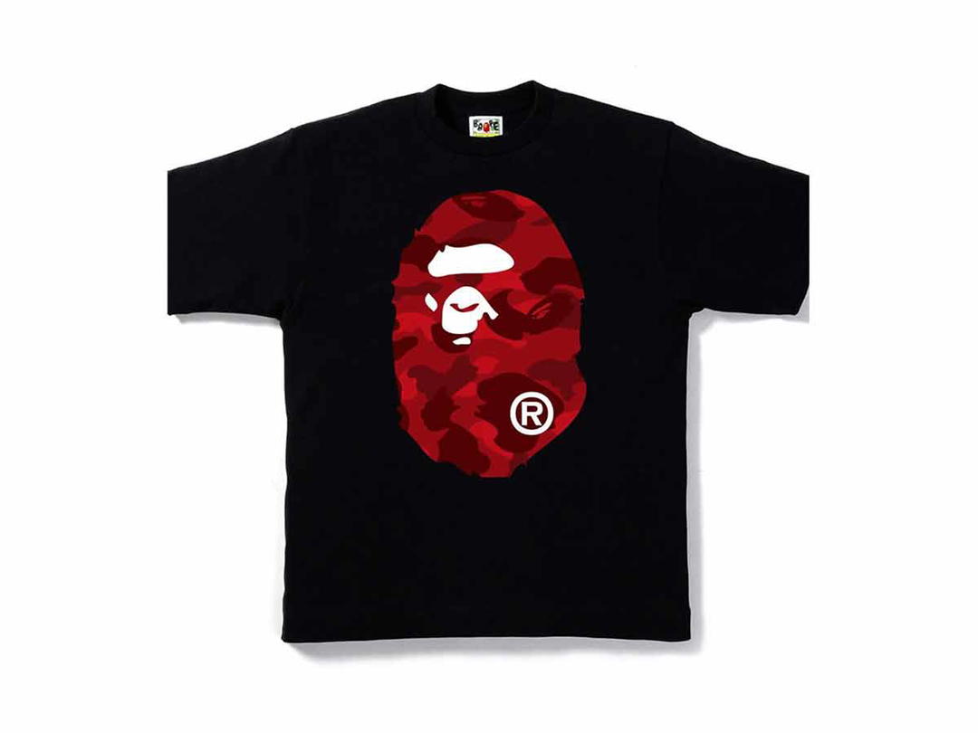 Bape BAPE Color Camo Big Ape Head Tee Black/Red