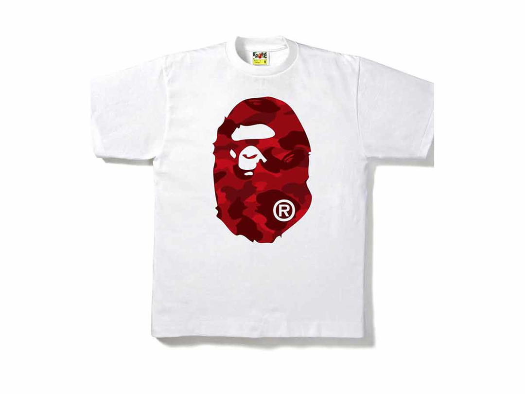 Bape BAPE Color Camo Big Ape Head Tee White/Red