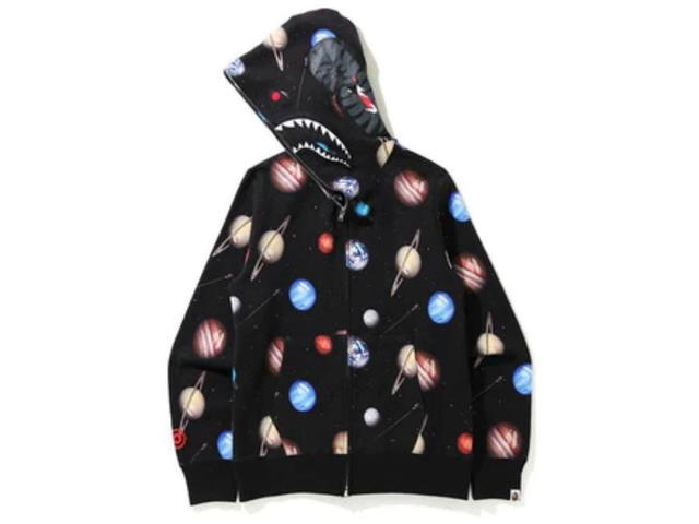 Bape Bape Galaxy Shark Full Zip Hoodie Black - view 2