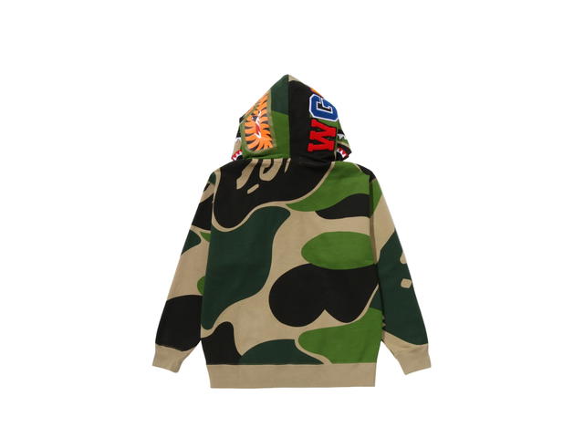 A Bathing Ape A Bathing Ape Mega Abc Camo Double Shark Relaxed Fit Full Zip Hoodie Green - view 2