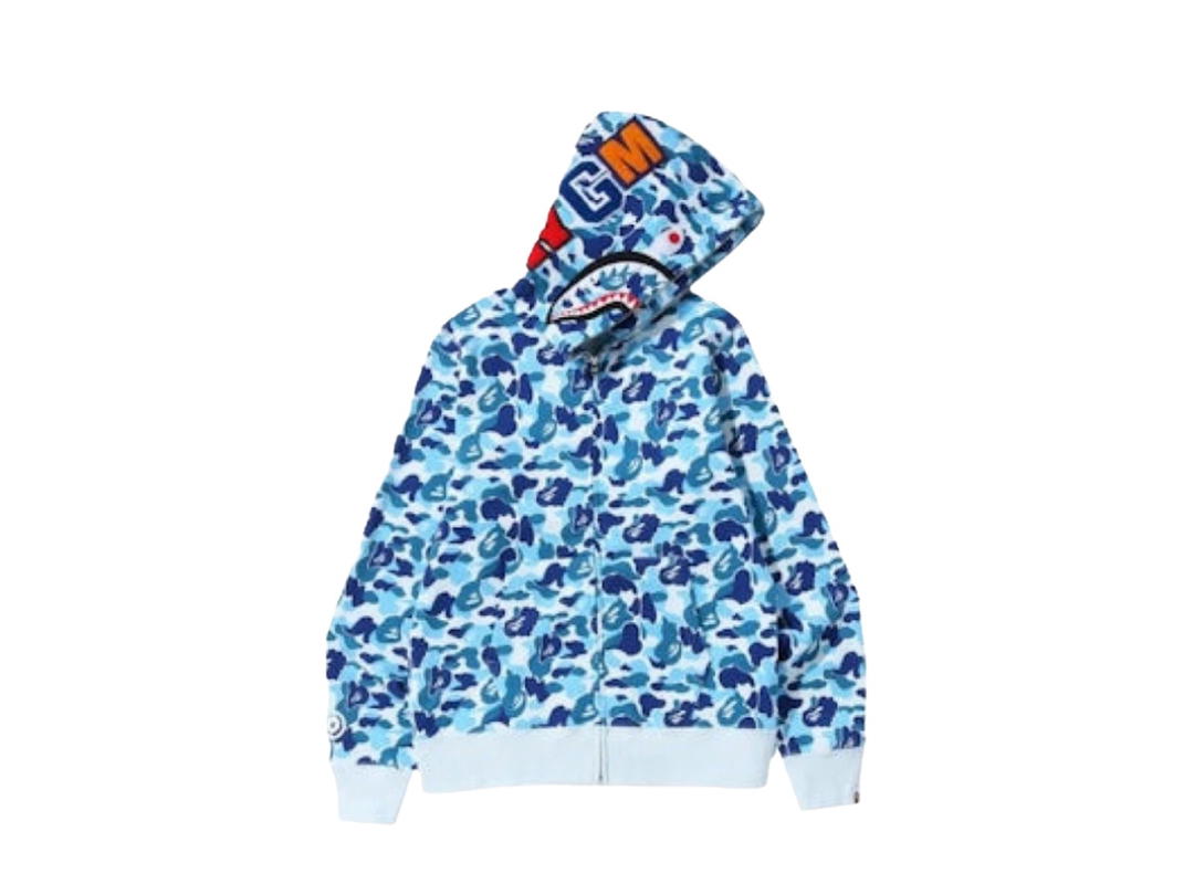 Bape Bape ABC Camo Shark Full Zip Hoodie Blue