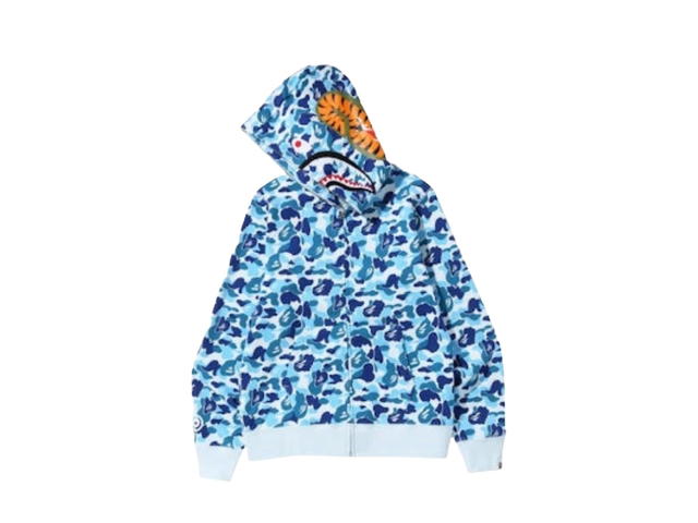 Bape Bape ABC Camo Shark Full Zip Hoodie Blue - view 2