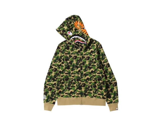 Bape Bape ABC Camo Shark Full Zip Hoodie Green - view 2