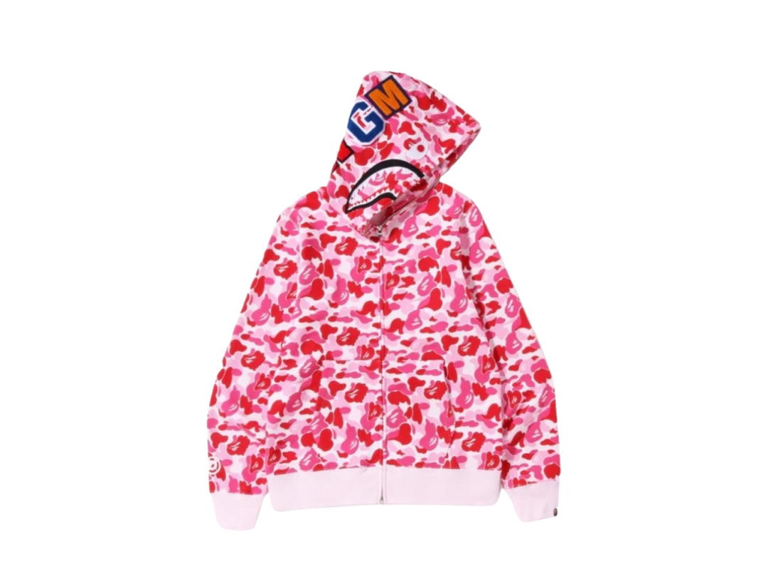 Bape Bape ABC Camo Shark Full Zip Hoodie Pink