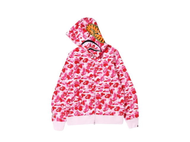 Bape Bape ABC Camo Shark Full Zip Hoodie Pink - view 2
