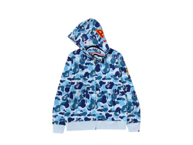 Bape Bape ABC Camo Shark PONR Full Zip Hoodie Blue - view 2