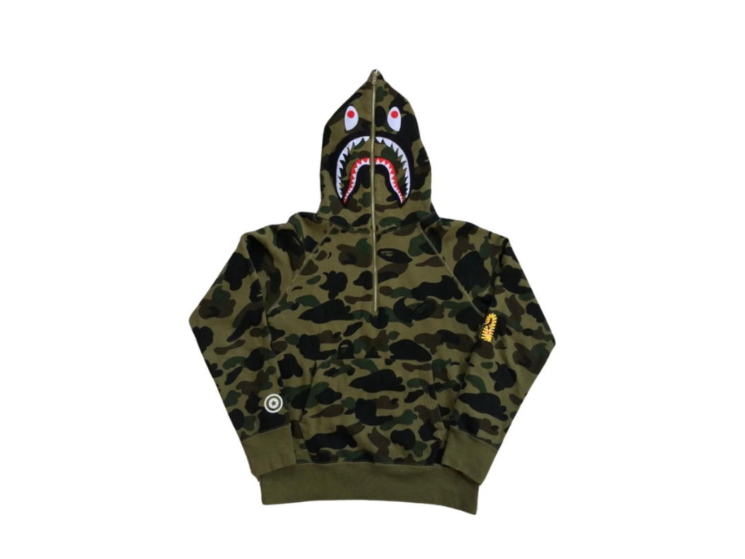 Bape Bape Shark Hoodie Green Camo