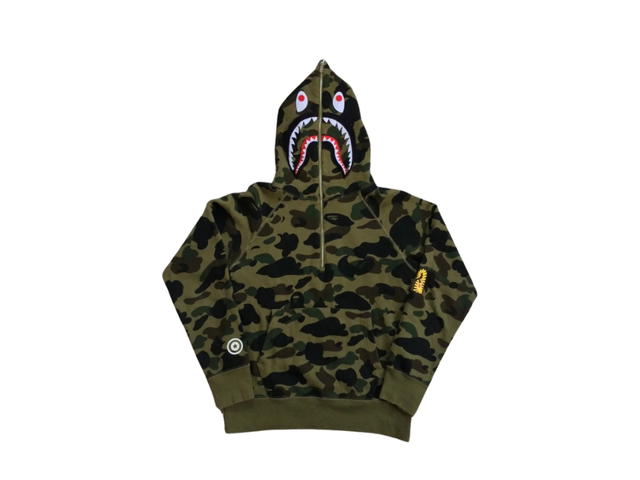 Bape Bape Shark Hoodie Green Camo - view 1