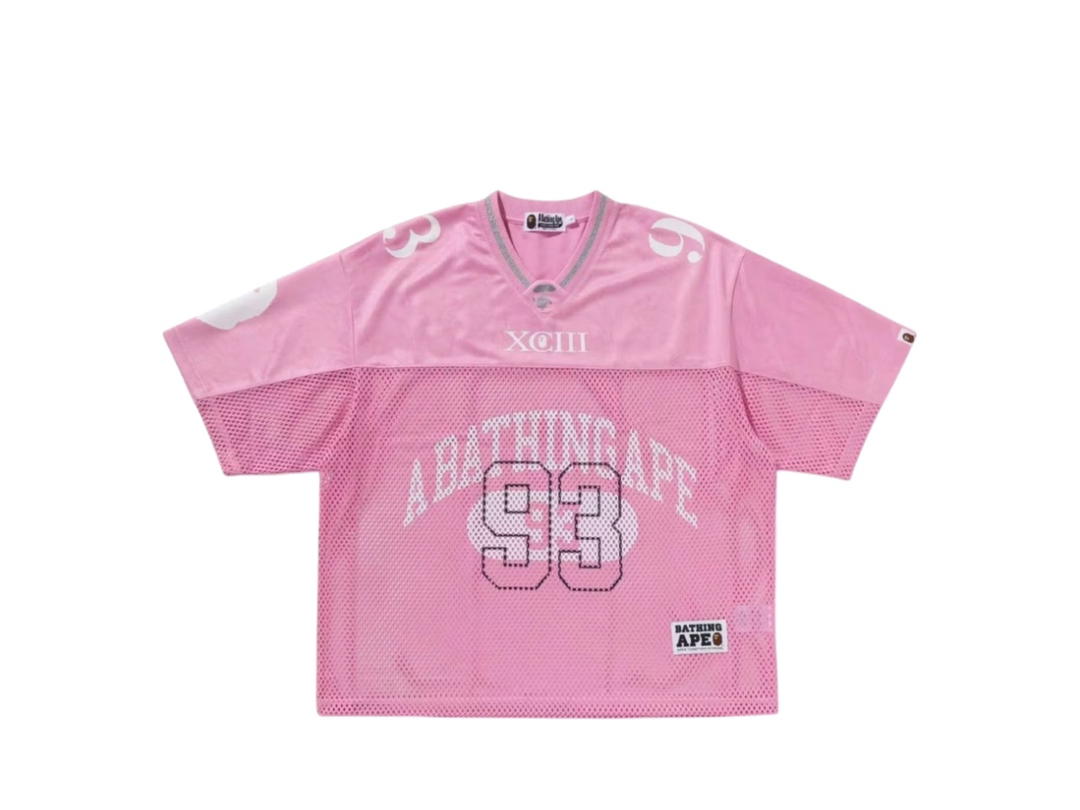 Bape Bape Line Camo Multi Logo Relaxed Fit Football Jersey Pink