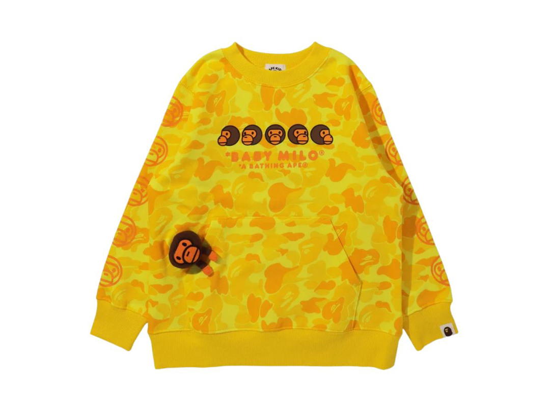 Bape BAPE Kids 15th Anniversary ABC Camo Baby Milo Crewneck Yellow