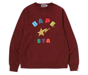 Buy BAPE Sta Crewneck Sweatshirt Burgundy at Sasom – Authentic and Ready to Ship