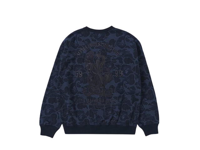 Bape Bape x Alpha Industries Crewneck Sweater Navy - view 2