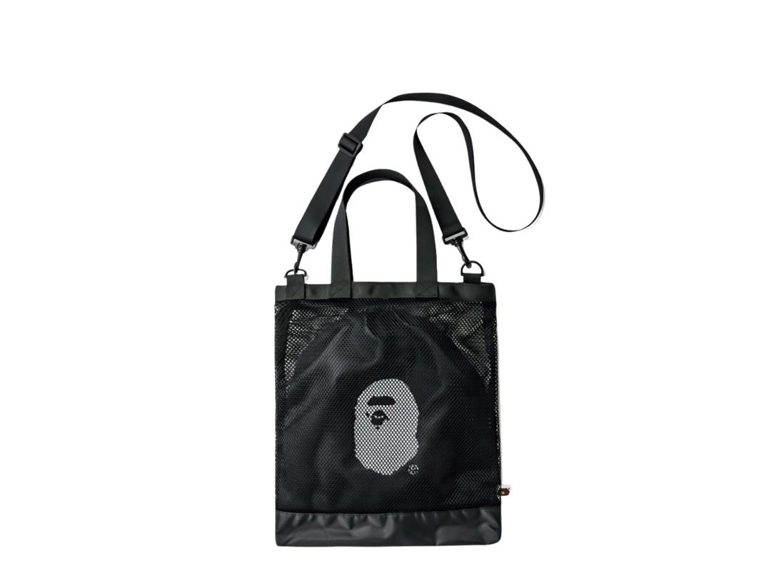 Bape BAPE Netted Style Two Way Carry Shoulder Tote Bag Black
