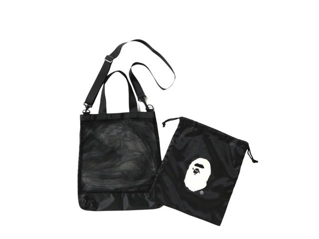 Bape BAPE Netted Style Two Way Carry Shoulder Tote Bag Black - view 3