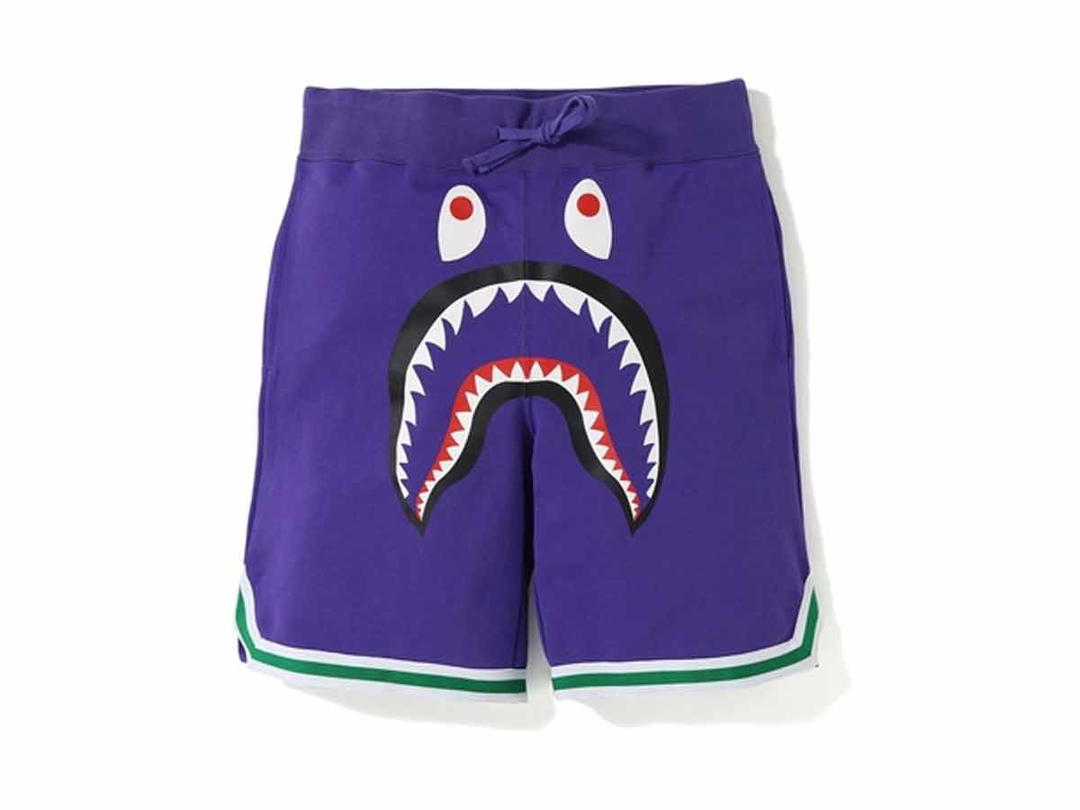 Bape BAPE Shark Basketball Sweat Shorts Purple