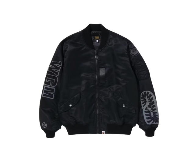 Bape BAPE Shark Loose Fit MA-1 Jacket Black (SS23) - view 1